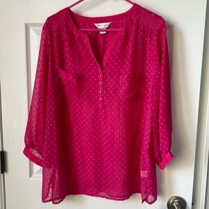 Christopher and Banks pink top xl